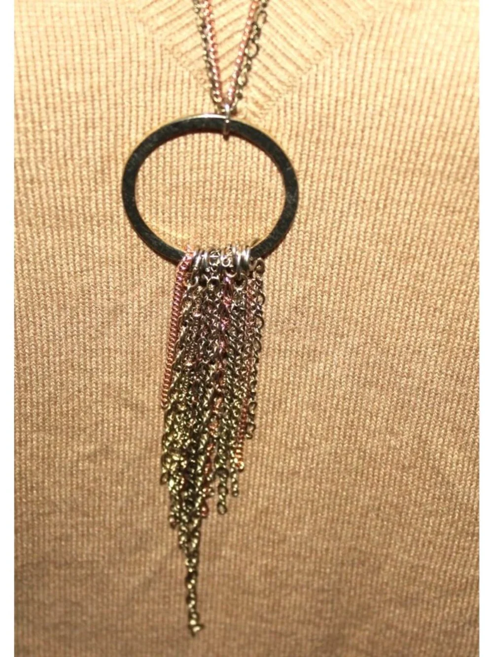 Express Long Layered Beaded Lariat Drop Pendant Necklace Y2K Deadstock